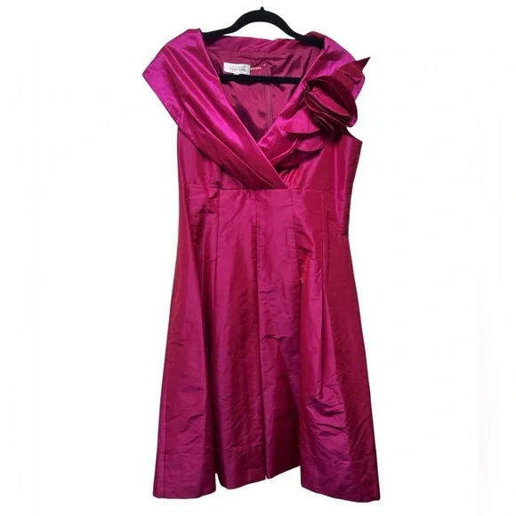 Rickie Freeman for Teri Jon Pink Rosette Dress